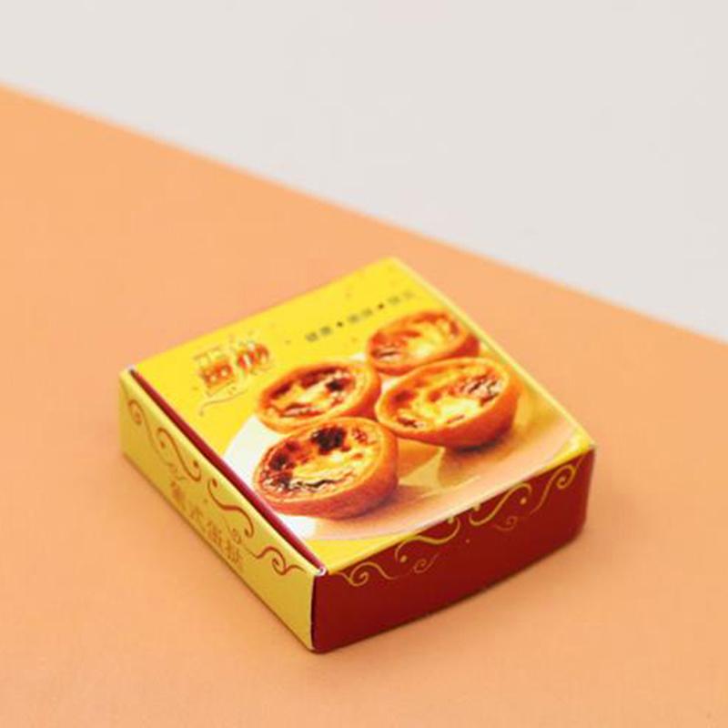 1:12 Miniature Dollhouse Egg Tart Mini Chocolate Cake Dessert Bento box Model for Doll House Decor Pretend Food Kitchen Toys