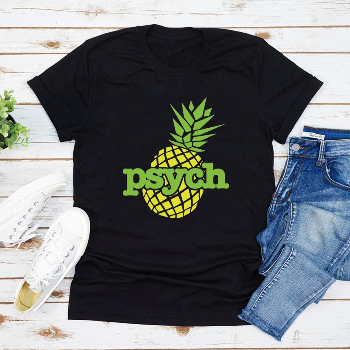 Pineapple Psych T-Shirt Psych TV Show Tshirt I ve Heard It Both Ways T-Shirts Unisex O-Neck T-shirt Short Sleeve Casual Tops Tee S чёрный