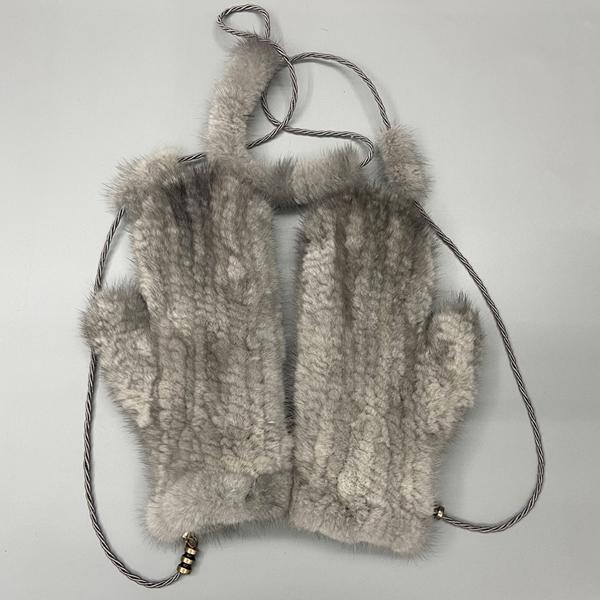 

Жіночі хутряні рукавички Натуральна норка Лисиця В язані Теплі З єднані пальці Рукавиці 12 кольорів One Size