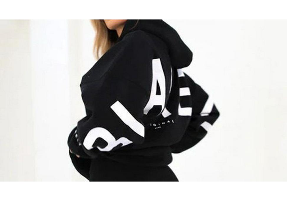 2026 Women's Loose Plus Velvet Hoodie with Bold Letter Print - Spring/Autumn Outerwear