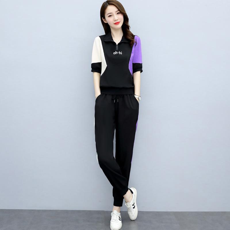Women's Sporty Chic Petite Two-Piece Set - 2022 Summer Style - Figure-Flattering & Youthful Look