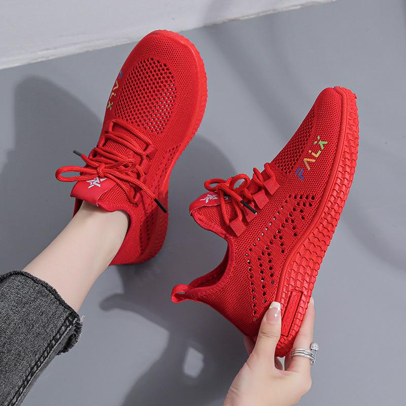 Women's Shoes Summer Hollow Mesh Sports Shoes Breathable Fashion Versatile Casual Soft Sole Non-slip Women's Single Shoes