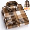 Men Cotton Flannel Plaid Shirt Button Down Long Sleeve Casual Checkered Blouse
