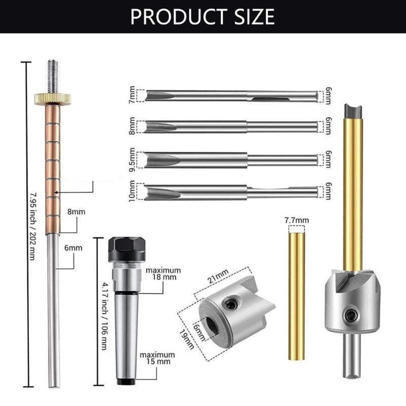 Woodworking Pen Making Mandrel Mill Cutter Head Woodworking Pen Mandrel Savers Pen Barrels Trimming Set for Pen Making