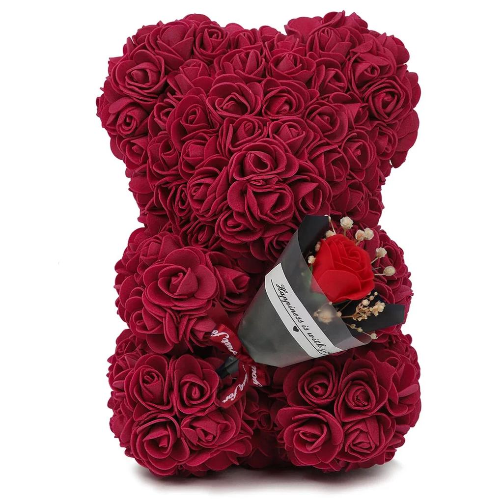Rose Teddy Bear Mom Girlfriend Birthday Gifts Women Rose Teddy Bear Artificial Flower Anniversary Valentines Day Birthday Gift