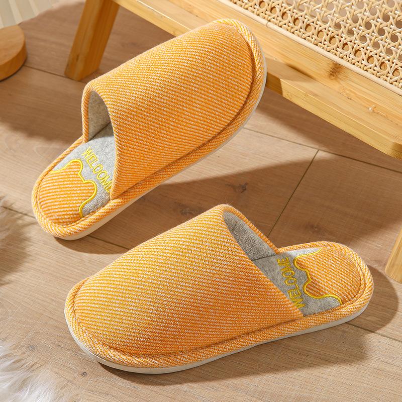 Cotton Shoes for Women's Indoor Use, Anti-slip Linen Slippers, and Warm Home Shoes