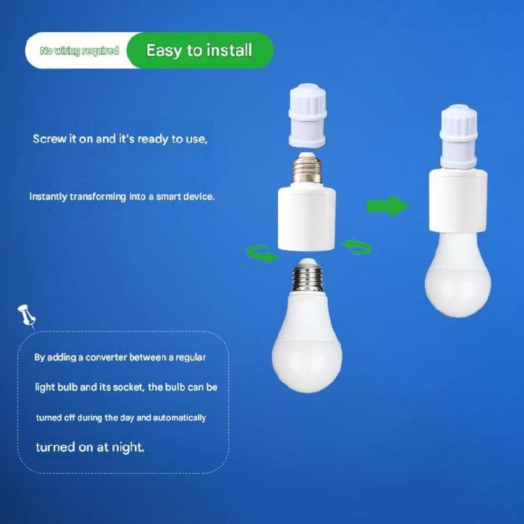 Light Sensors E27 Light Socket Adapter Automatic On Off E27 Motion Detectors Lamp Holder For LED Bulbs AC110V-240V