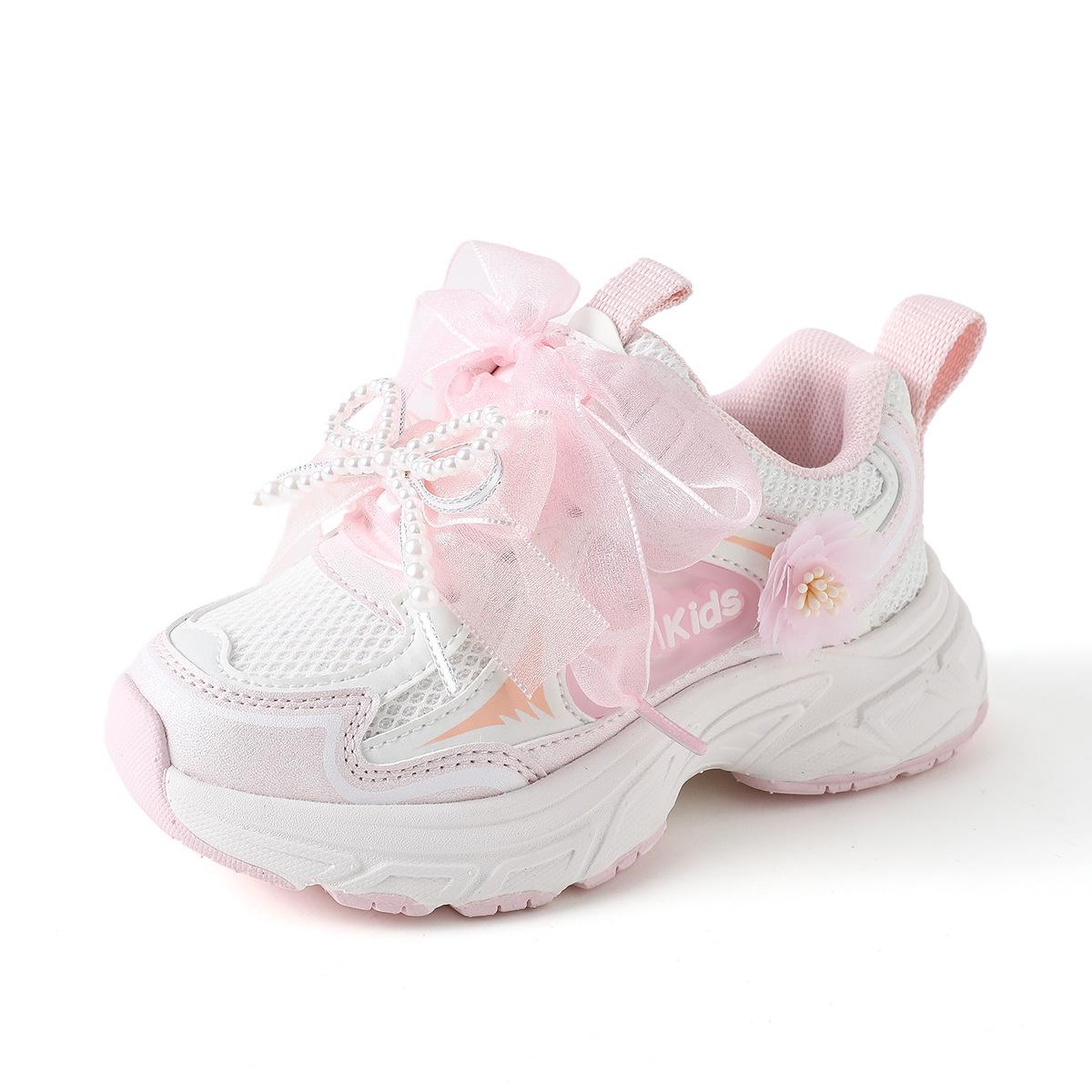 

Red Dragonfly Spring 2026 Kids Casual Shoes with Colorful Bows and Mesh Design 26 рожевий