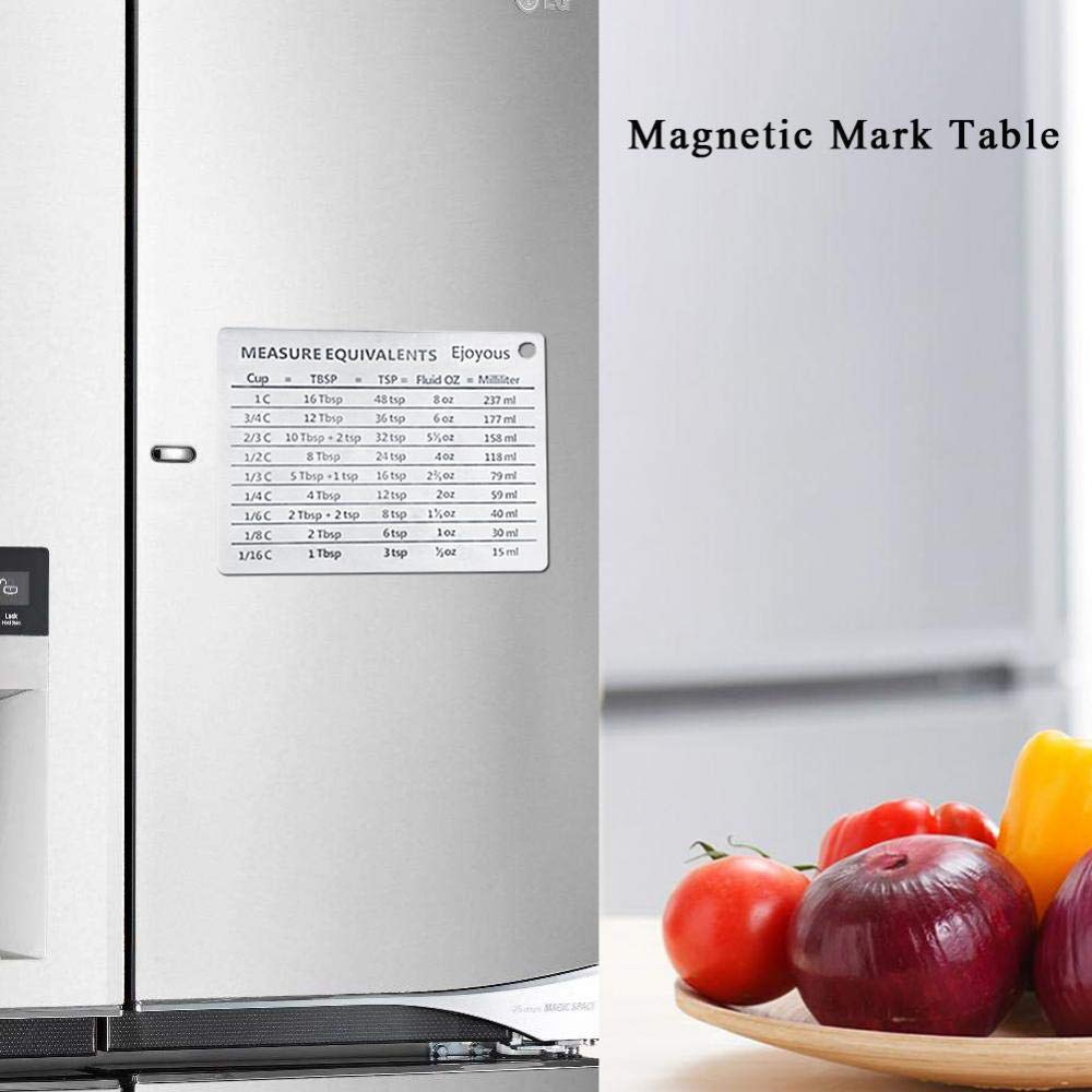 Measuring Cup Set, Measuring Cup and Spoon Set, Stable Bottom 304 Stainless Steel for Dry or Liquid, Fits Spice Jars for Cooking and Baking