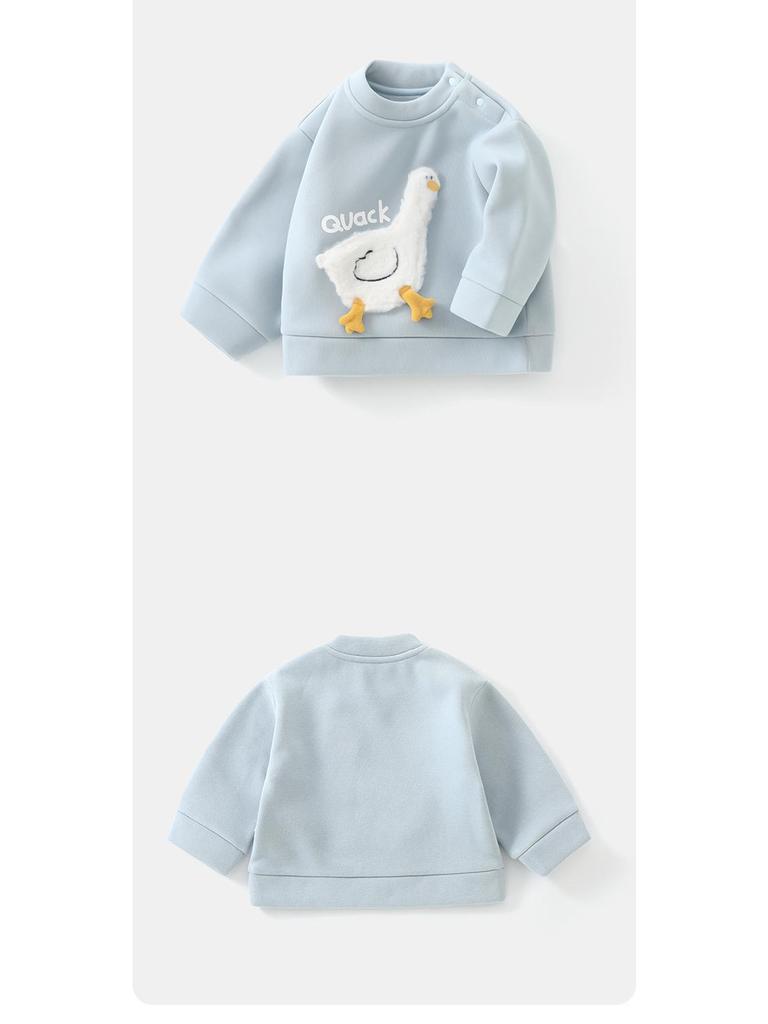 DUUDUU 2025 Koreanischer Herbst-Hoodie für Kinder mit Fleece-Futter