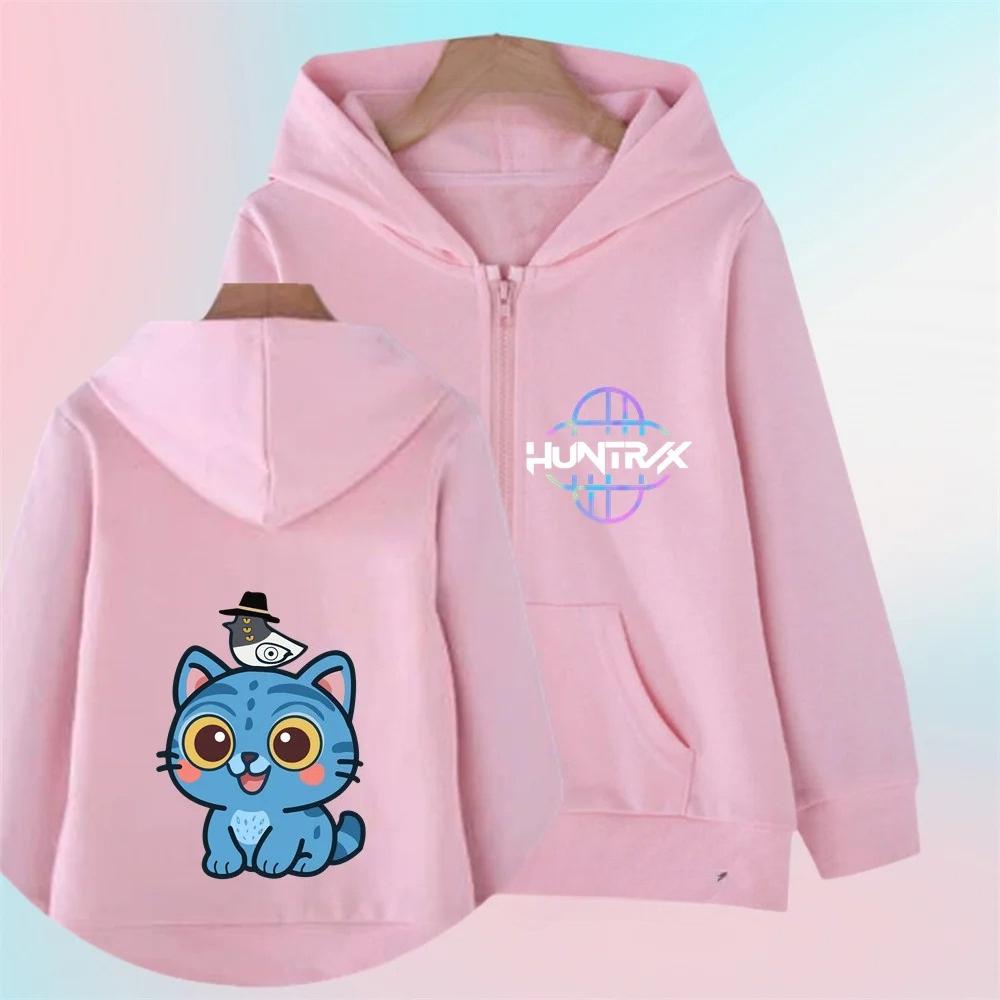 Kpop Demon Hunters Zip Up Hoodie Girls Boys Fashion Long Sleeves Loose Casual Zipper Sweatshirt