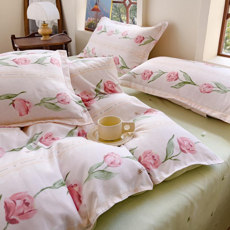 Home Warm Thickened Polished Four-piece Set Cashmere Bed Sheet Quilt Cover Dormitory Three-piece Set Bedding