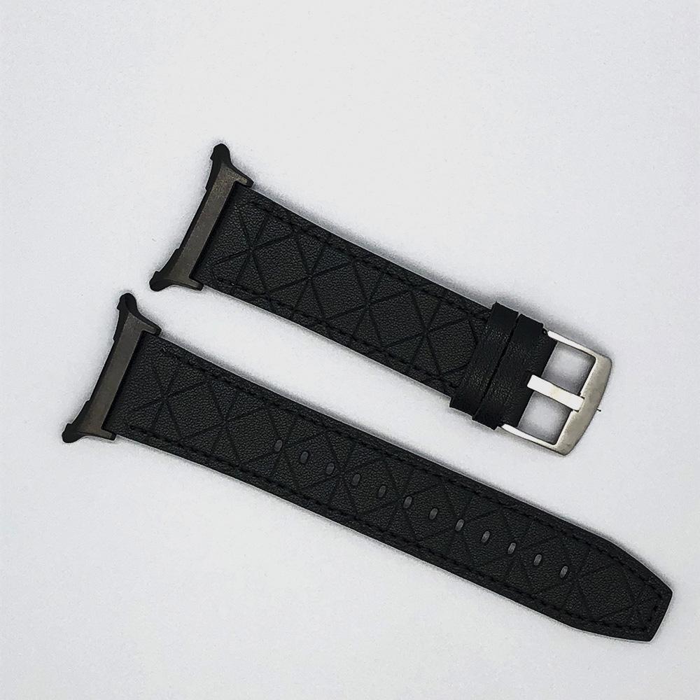 

Ремешок из искусственной кожи для Samsung Watch Ultra 47 мм, браслет без зазоров, спортивный ремешок для Galaxy Watch Ultra, сменный мягкий ремешок Galaxy Watch Ultra чёрный