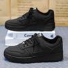Men's Black Trendy Thick-Soled Sneakers - 2025 Autumn/Winter Air Force Casual Shoes With Height-Boosting Sports Design
