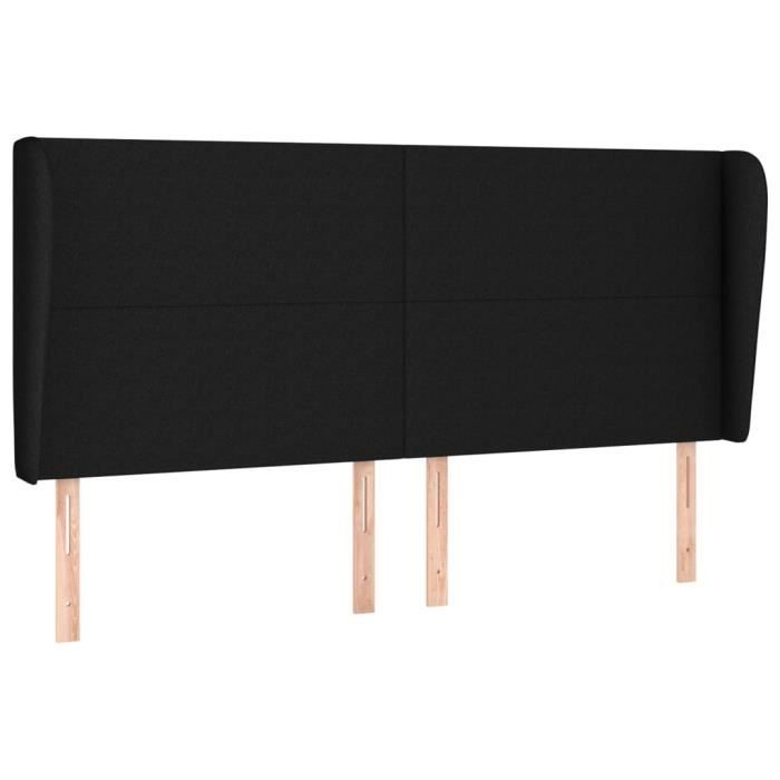 VidaXL Headboard with Ears Black 203x23x118-128 Cm Fabric3117700