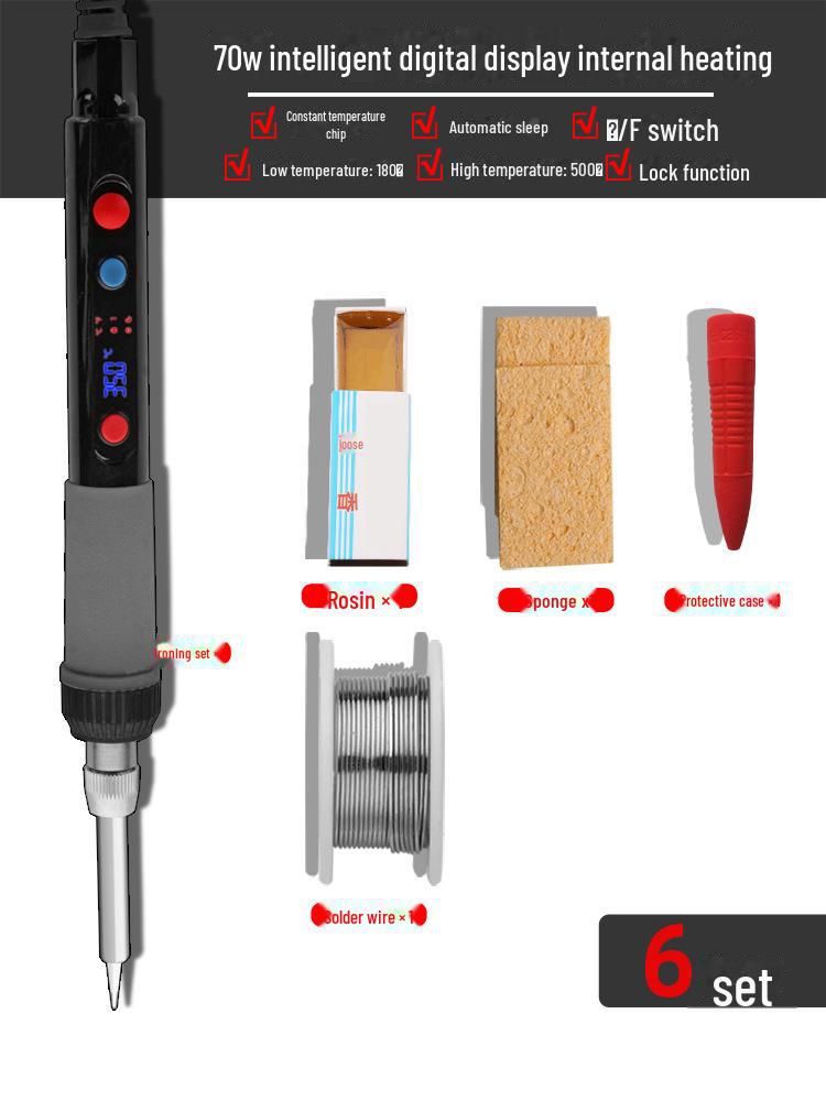 Green Forest Adjustable Temperature Electric Soldering Iron Tool - High Power, Internal Heating, Constant Temperature, Household & Student Use.