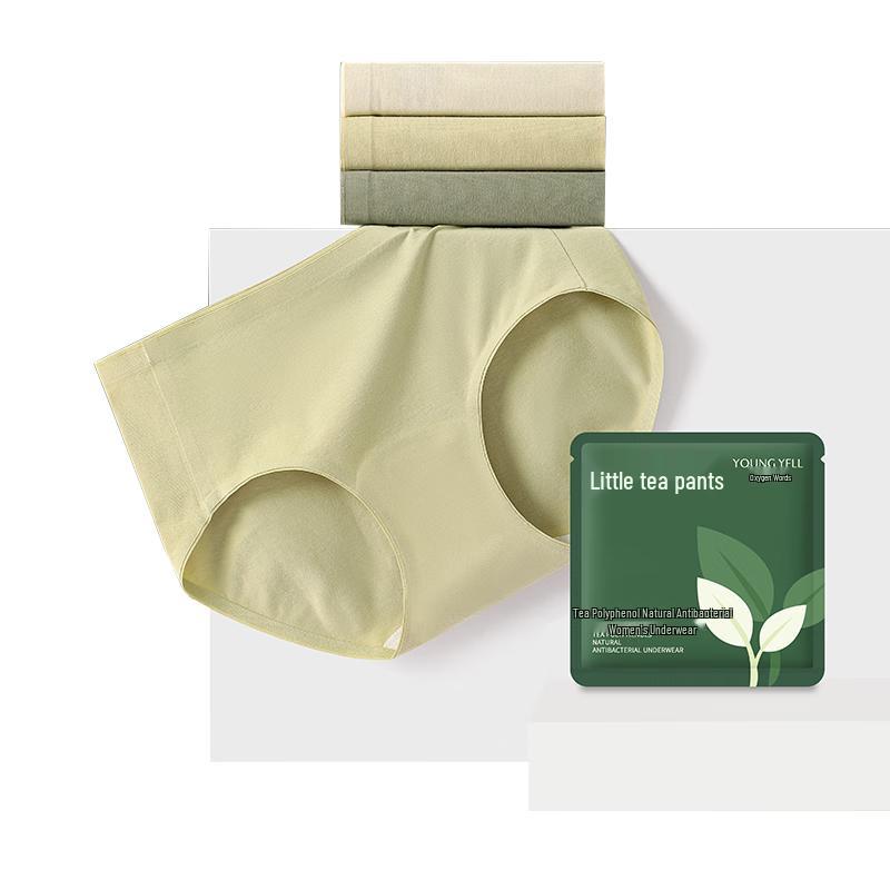 

YOUNGYELL Women s Seamless Antibacterial Cotton Blend Mid-Rise Underwear (3-Pack) L