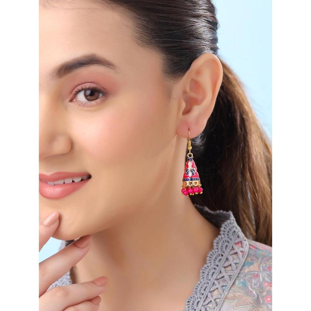 Jhumka Earrings for Women | Jhumki Earrings Set for Girls | Combo of 5 Pairs Jhumkas Ethnic Gold Plated Women Earrings | Chic Reverie