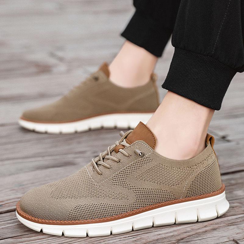 Large Size 48 British Brock Casual Men's Shoes Fashion Trend Fly-woven Surface Breathable Lightweight Sports Loafers