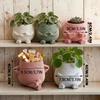 Face Flower Pot Cute Resin Flower Head Planter For Indoor Outdoor Unique Sit Chair Pots Home Garden Decor