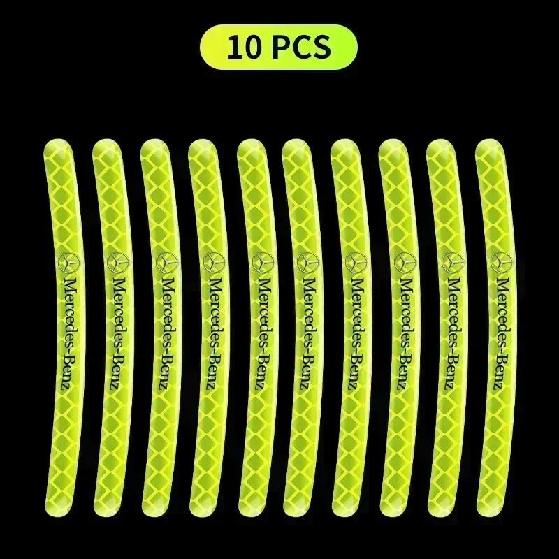 AZP2  Luminous Car Wheel Hub Stickers High Reflective Stripe Tape for Mercedes Benz W203 W204 W205 W206 W212 W213 W222 W223 E300 C200
