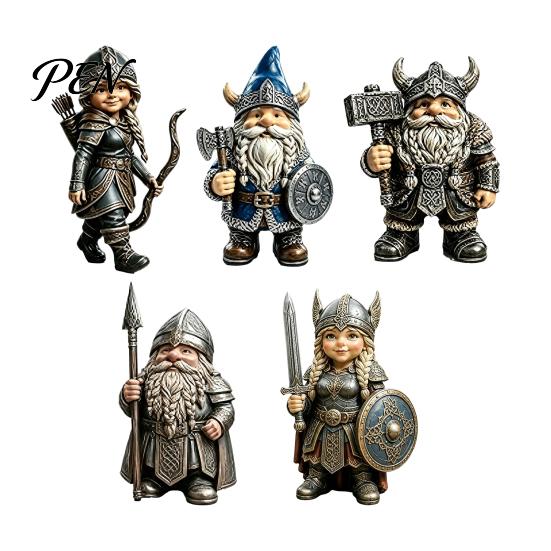 Wetterbeständige Garten Dekorationen Wikinger Zwerg Krieger Figur, Harz Nordischer Zwerg Statue, Dekorative Statuen Soldaten Ornament für Innen