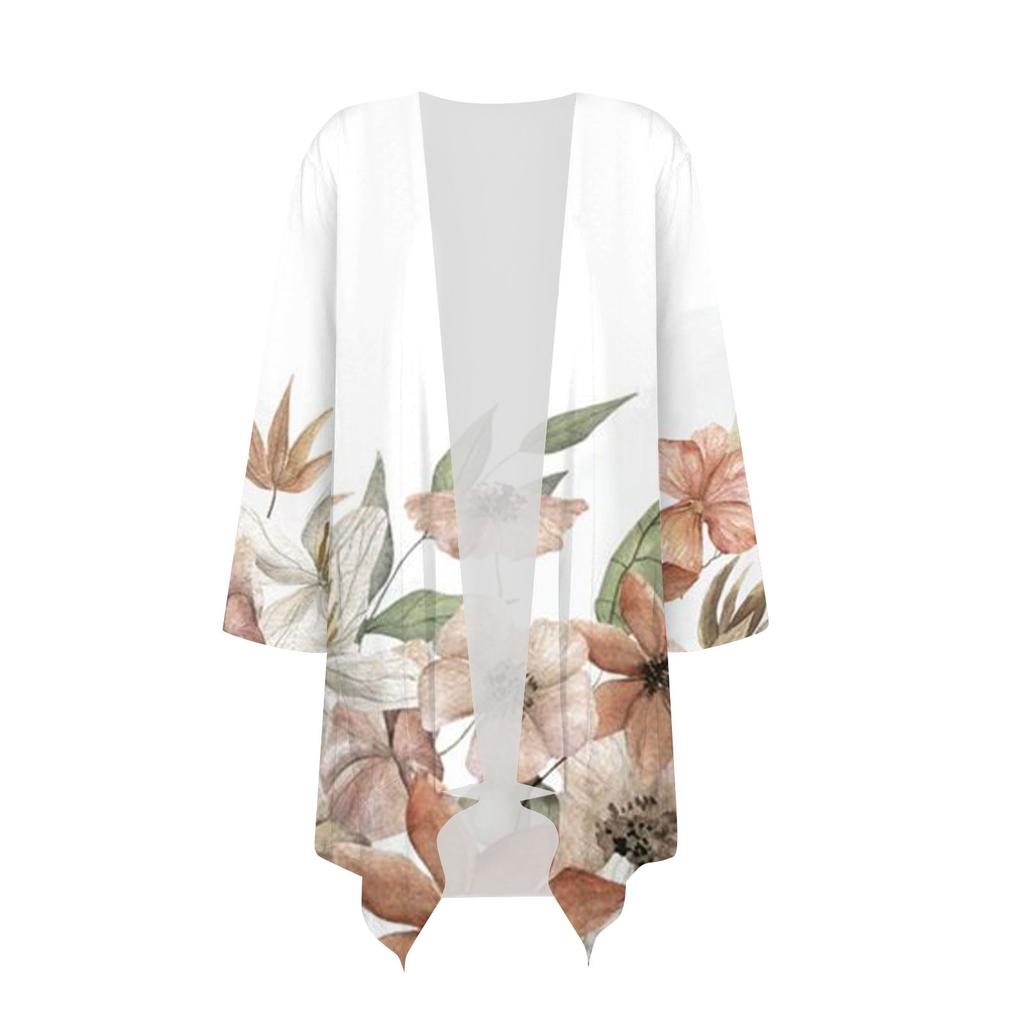 Damen-Cardigan mit unregelmäßigen Dreiviertelärmeln und Taschenjacke