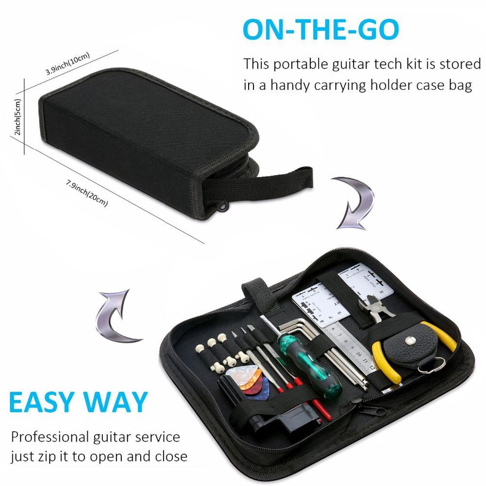 Guitar Repairing Tool Maintenance Cleaning Tool Kit String Organizer Action Ruler Gauge Measuring Tool for Guitar Ukulele
