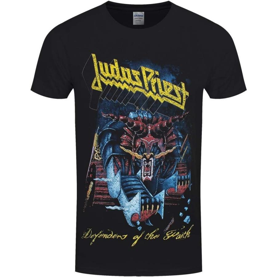 Футболка Judas Priest Defenders of Faith с потертым логотипом Официальная мужская Новая Черная Размер M S