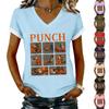 Women's Casual Printed T-Shirt V Neck Pullover Short Sleeve Top