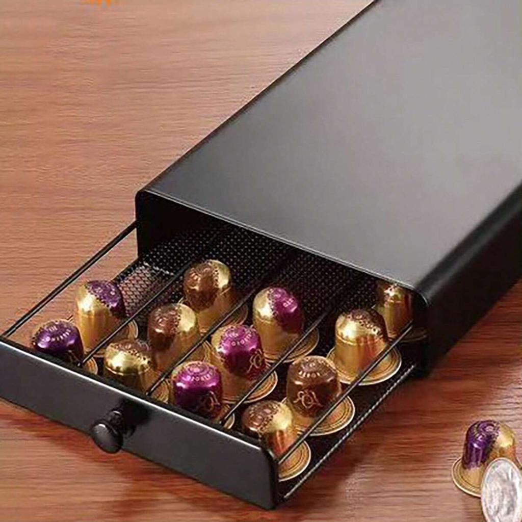 40 Pods Coffee Capsule Organizer Storage Stand Practical Coffee Drawers Capsules Holder For Coffee Capsule Drawer