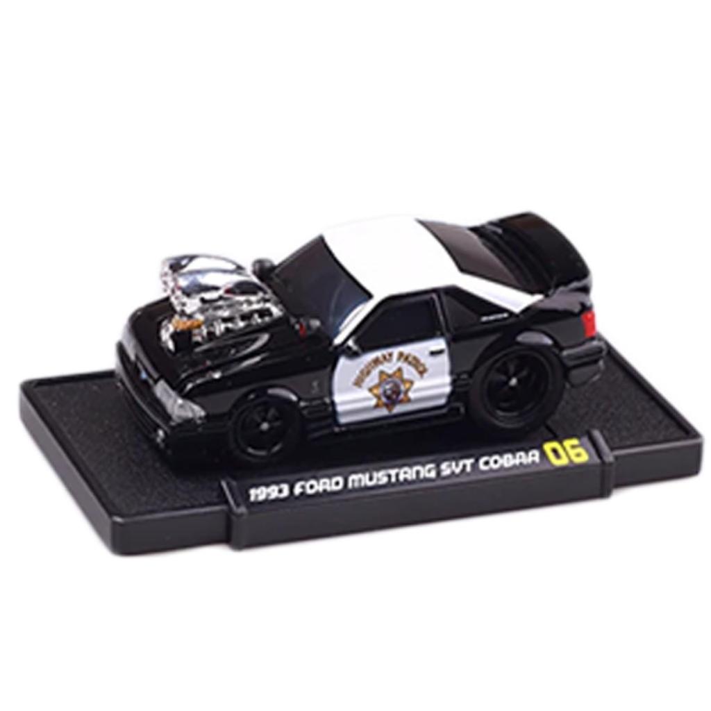 Muscle Machines 1/64 1993 Ford Mustang SVT Cobra Highway Patrol Diecast Miniature Car