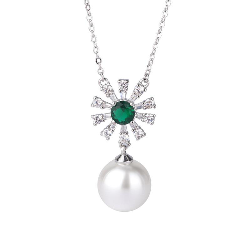 New Emerald Pearl Pendant, Purple Gemstone Earrings, Australian Fritillary Pearl Necklace Inlaid with Gemstones, Pearl Stud Earrings.