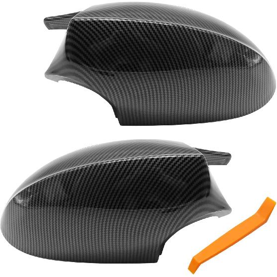 Carbon Fiber Side Mirror Cover Caps Carbon Fiber Pattern Rear View Mirror Housing Replacement for BMW E90 E91 E92 E93 PRE-LCI M3 Style