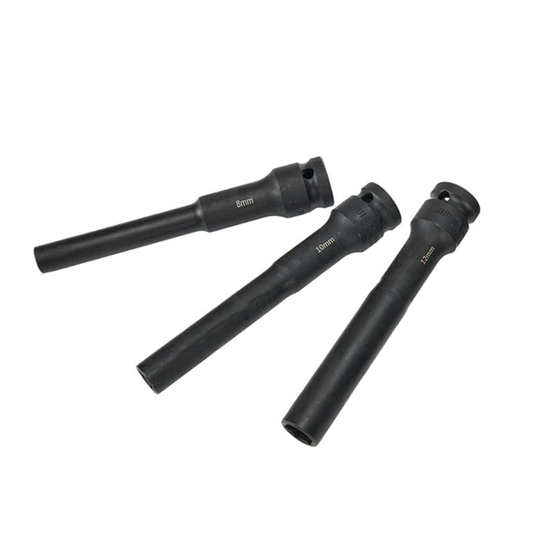 Fresh Hex Socket Head 1/2 Drive Impact Wrench Adapter Spanner Converter Square Hole 8/10/12Mm 3PCS For Pneumatic Air Tool