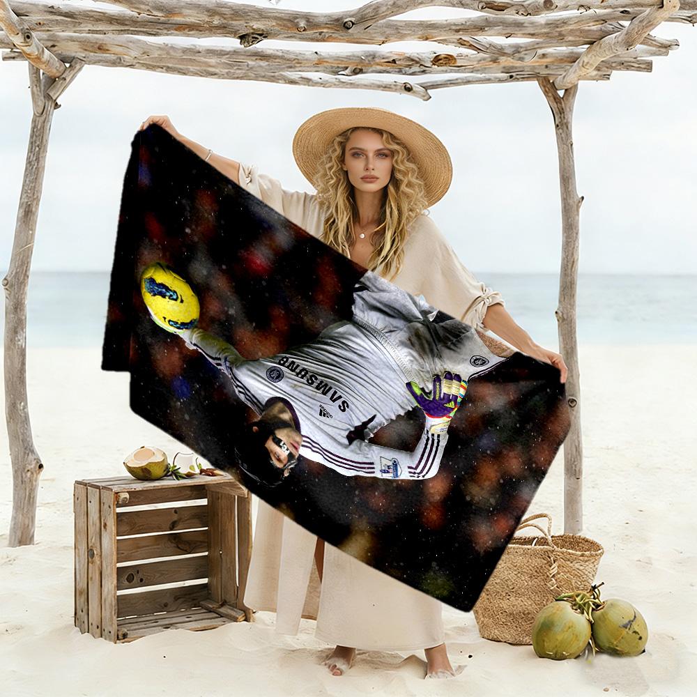 Chelsea Fc Player Action Beach Towel Super Soft Microfiber Quickdry Fabric Comfortable Lightweight