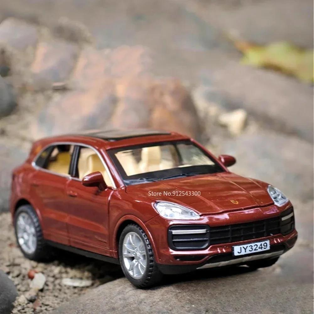 1:32 Cayenne Turbo 911 GT3 Car Model Toy Alloy Diecast Music Light Doors Opened Pull Back Miniature Vehicle Boy Interactive Toys
