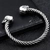 High Quality Stainless Steel Double Skull Bracelet Vintage Men Accessories Skeleton Bangle Fashion Charm Biker Jewelry