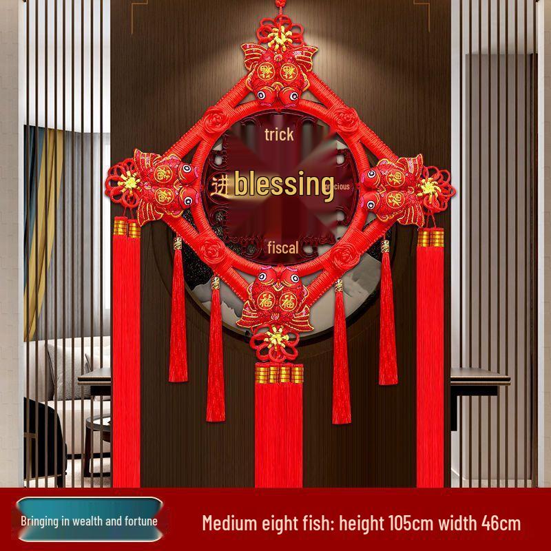 2025 High-End Chinese Knot Peace Fu Character Five Blessings Door Ornament for Living Room and Housewarming Decoration