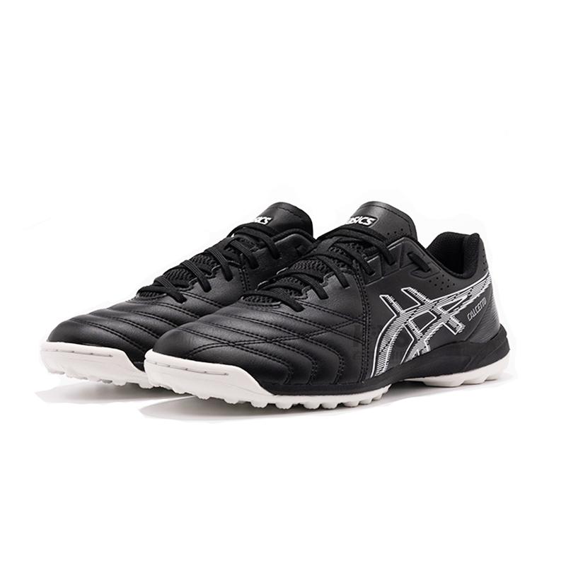 Asics Calcetto WD 9 Round Toe Lace-Up TF (Rubber Studs) Soccer Shoes Men Soccer Shoes Black 1113A038-001