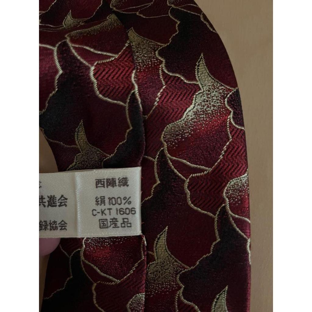Used Nishijin-ori (Nishijin textile) 100% Silk, Domestic. Commemorative Necktie for the 7th National Wagyu Competition. Daimaru.