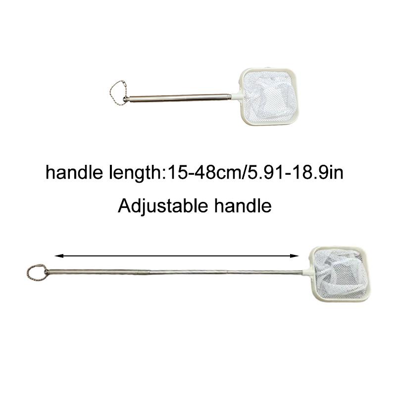 Aquarium Fish Tank Net with Suction Cup Extendable Handle Landing Net Isolation Net for Fish Tank Cleaning Tool Accessories