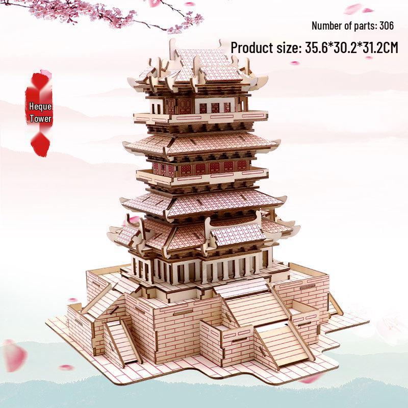 

Деревянная 3D-головоломка: Модель древней архитектуры для детского образовательного набора для самостоятельной сборки