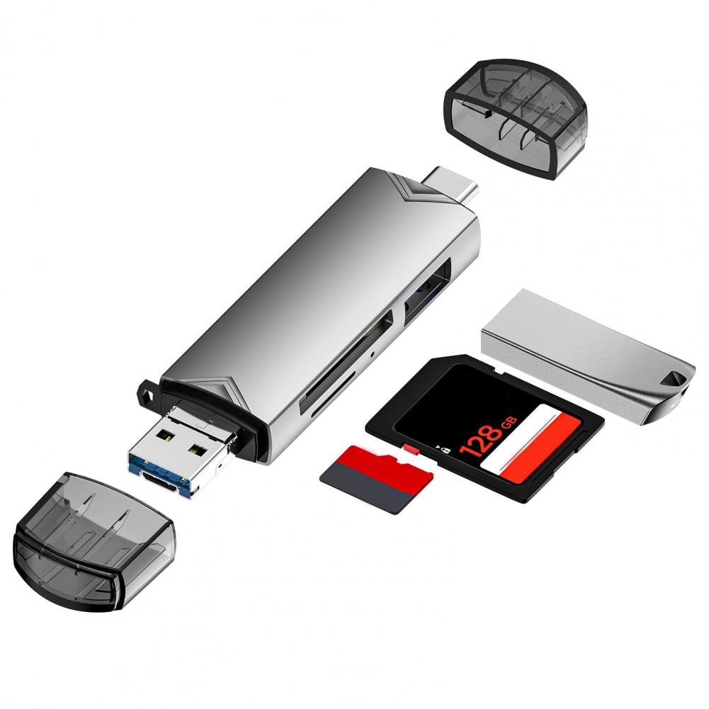 USB 3.0 Multi 6-in-1 Memory Card Reader SD/TF Card Micro USB Type-C Phone OTG Card Reader