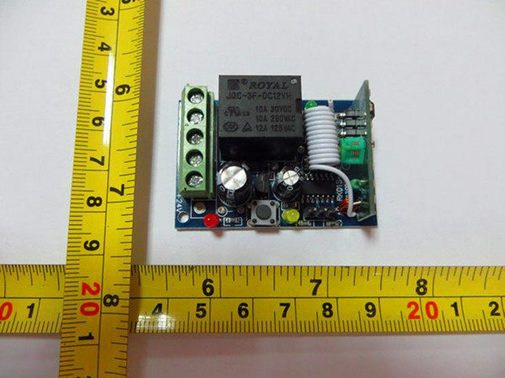 12V Single-Channel Wireless Switch with Wall-Mountable 1-Key Remote, 315M Frequency
