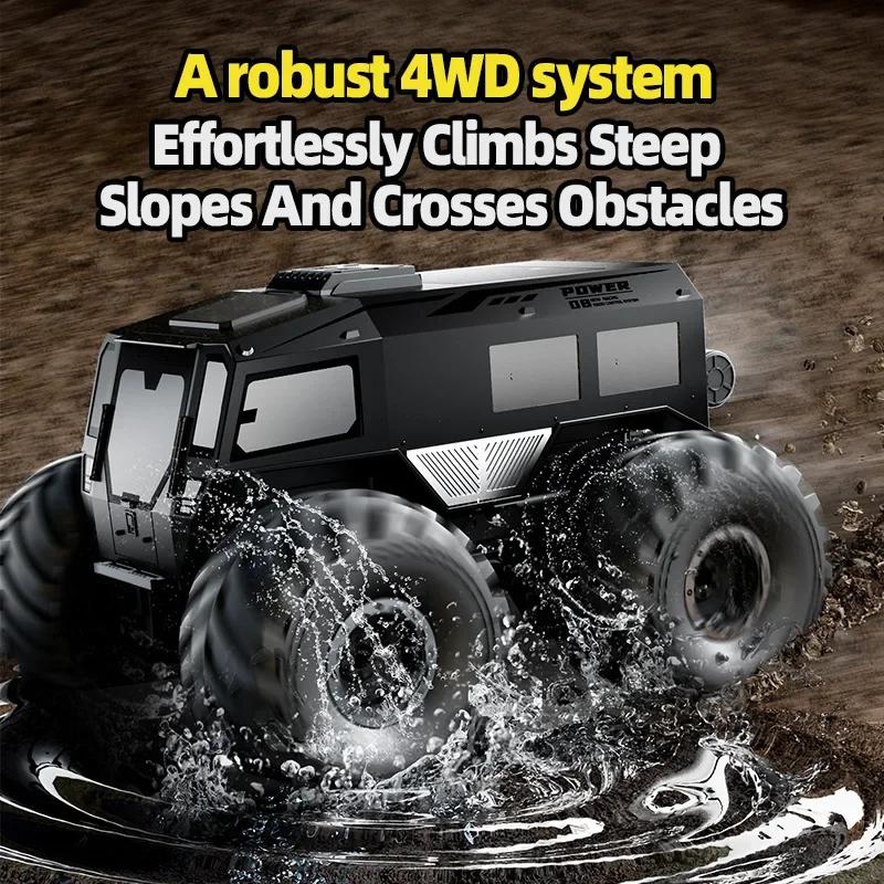 Non-Toxic Jjrc Q210 Rc Car Atv High Low Speed Switch Unique Appearance Terrain Climbing Off Road Amphibious Vehicle Toys For Children Kid Gift
