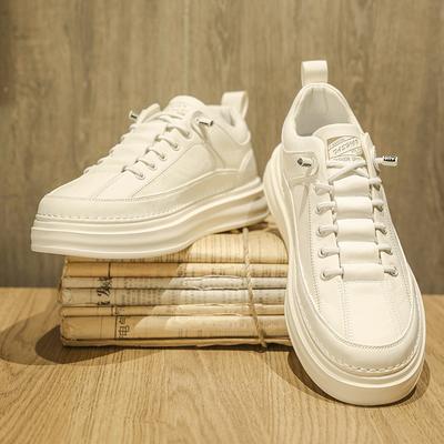 Nuove scarpe casual da skate retrò autunnali da uomo con suola spessa per aumentare l'altezza scarpe in pelle per ragazzi