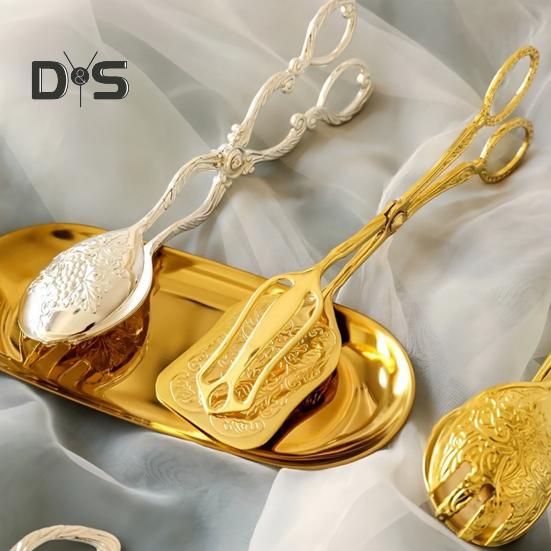 Kleště na pečivo Spona na bábovku Arabský styl Vintage Bufetové kleště Grilovací kleště do kuchyně Domácí dort pečení Dezerty Salát Smažení Grilování