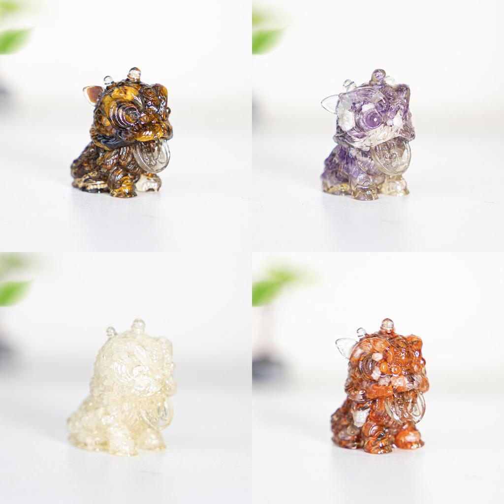 Resin Crystal Cat Figurine With Handmade Drip Art For Home Decor And Giftgiving