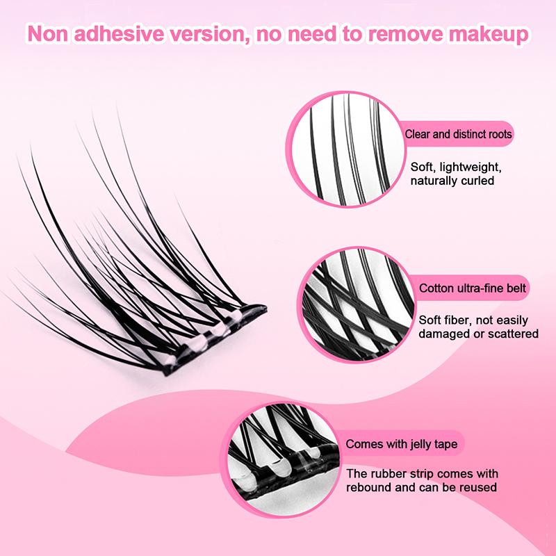 1 Box Self Adhesive Eyelash,Pre Glued Eyelash,Cluster Eyelash,No Need Glue,Easy To Put On, Diy Eyelash Extension